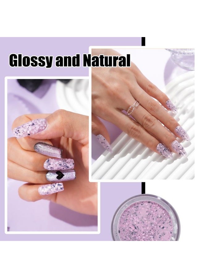 eodci Lavender Glitter Soaking Powder, For Nails 1 Oz/28G, Purple Colors Leaf Platinum Manicure DIY In Salon Beauty Home, Easy Use, Gift Women, No Lamp Curing Needed - Image 3