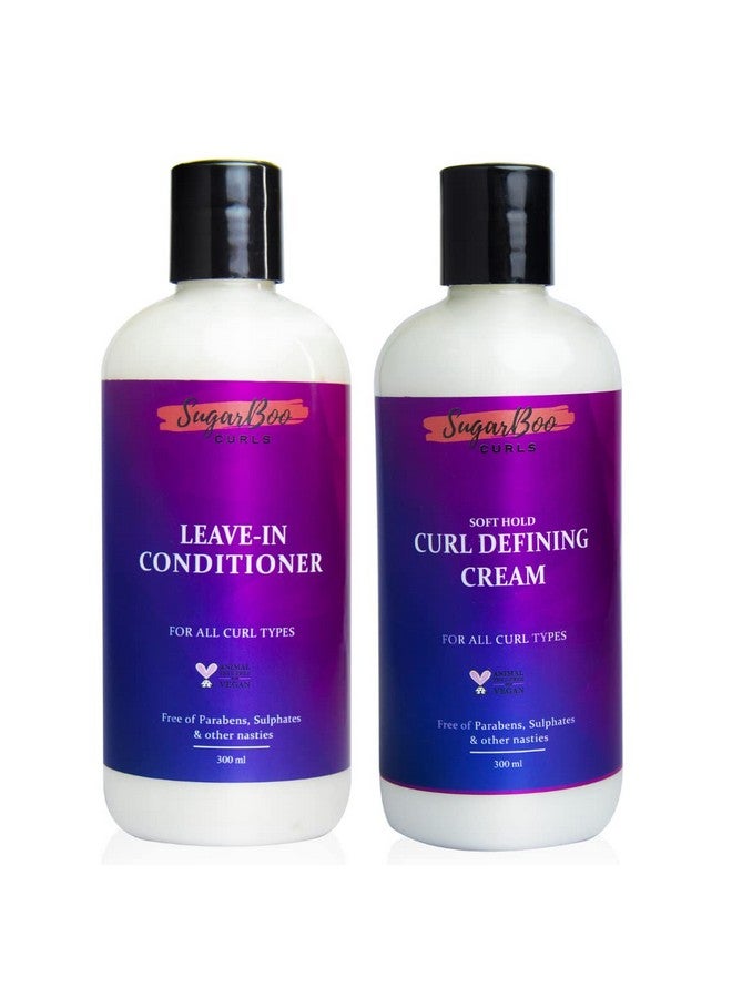 شوجر بو مجموعة كريم Curls Stylers Duo (300 مل) للشعر الجاف والمجعد والمتموج والمجعد. نباتي وخالٍ من البارابين والكبريتات والمواد الضارة الأخرى - Image 1