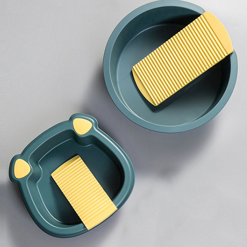 2pcs Portable Wash Basin With Washboard For Baby Clothes Hand Wash Laundry Tub Non- Washboard Basin For Home And Travel - Image 5