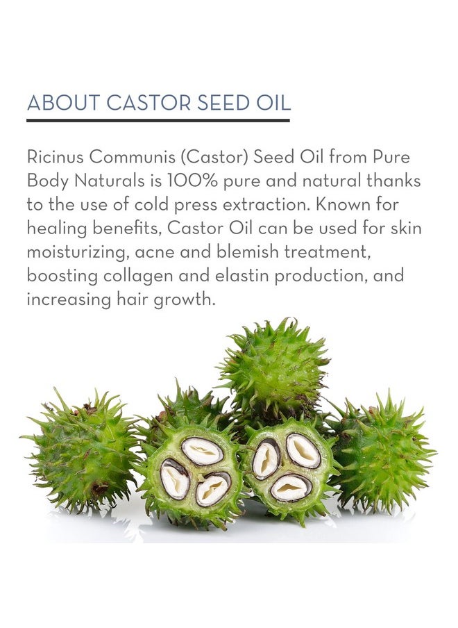 PURE BODY NATURALS Castor Oil For Eyelashes And Eyebrows Brow And Lash Growth Serum Organic Hexane Free Cold Pressed Unrefined 1 Fl Oz Pure Body Naturals  - Image 5