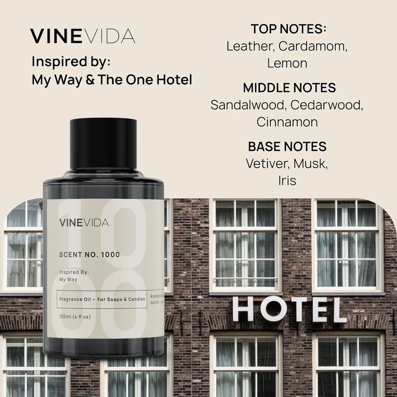 VINEVIDA Reed Diffuser for Home & Bathroom | Long-Lasting Scent Sticks Set | Oil Stick Diffuser | Bathroom Scent - Room Fragrance No. 1000 - Inspired by: My Way & The One Hotel - Image 2