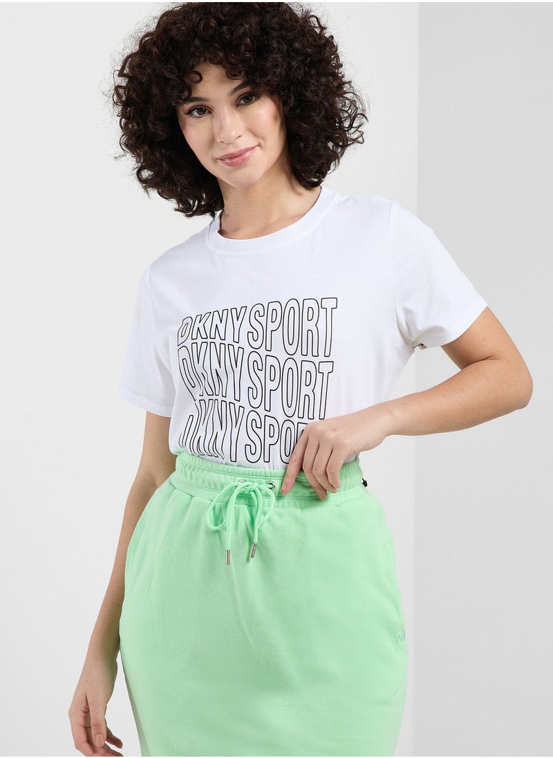 DKNY Sport - Crew Neck Logo T-Shirt - Image 1