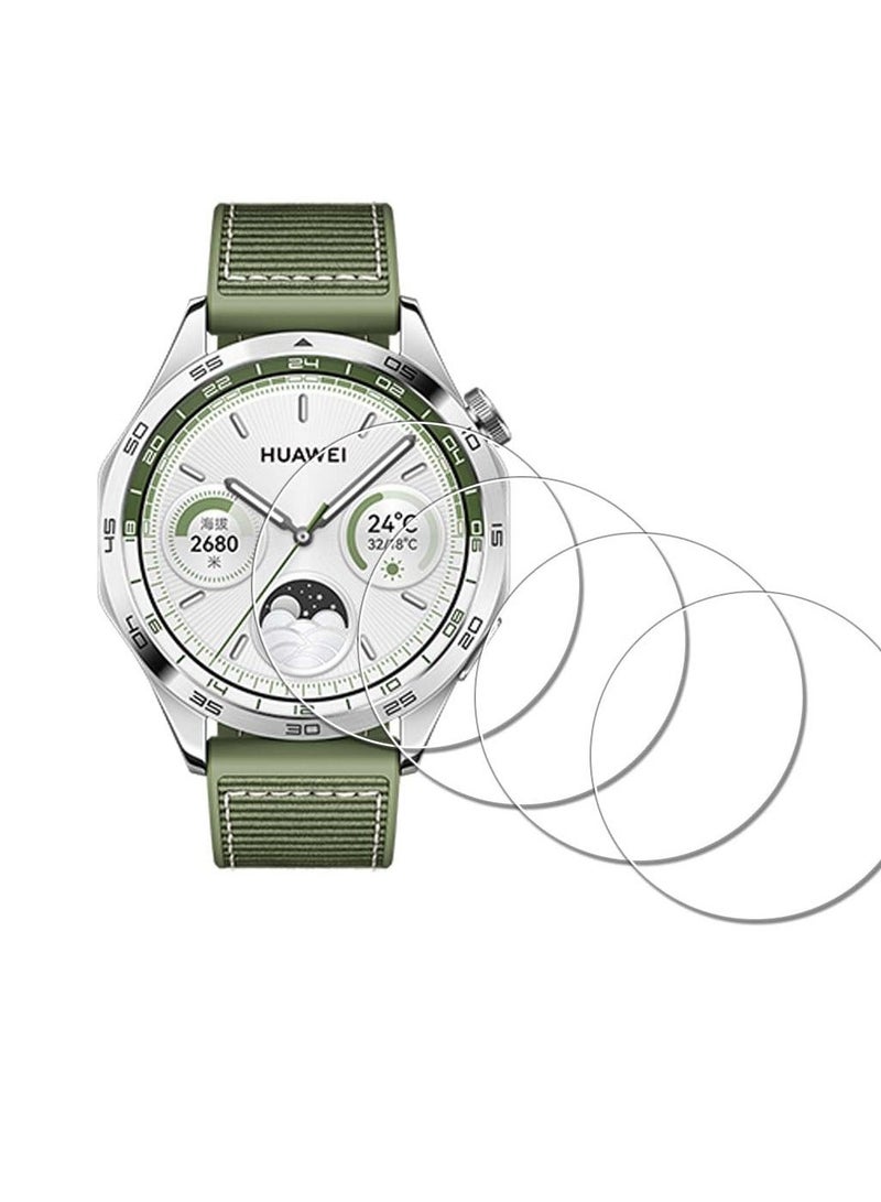 Premium Screen Protector for Huawei Watch GT 4 46mm Tempered Glass Film Guard Cover Genuine Glass One Push Super Easy Installation (4Pack) - Image 1