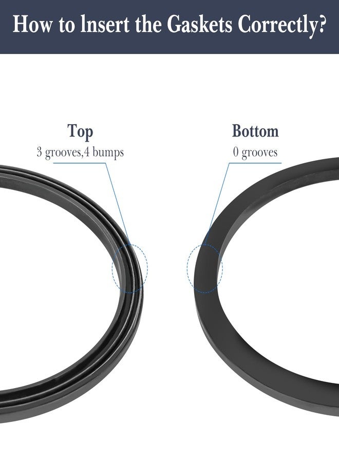 Linkidea 4 Pcs Blender Replacement Parts, Silicone Gasket Seal, Exact Fit Lid & Tool Kits, Compatible with Ninja NC299AMZ, NC301, NC300, Grey - Image 4