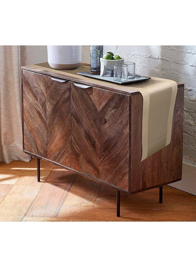 we3 Table Runner Washable Vinyl Brown Table Runner For Kitchen Dining Tea Table Use Heat Insulation Pvc Vinyl Weave (Gold, Pack Of 1), Medium - Image 5