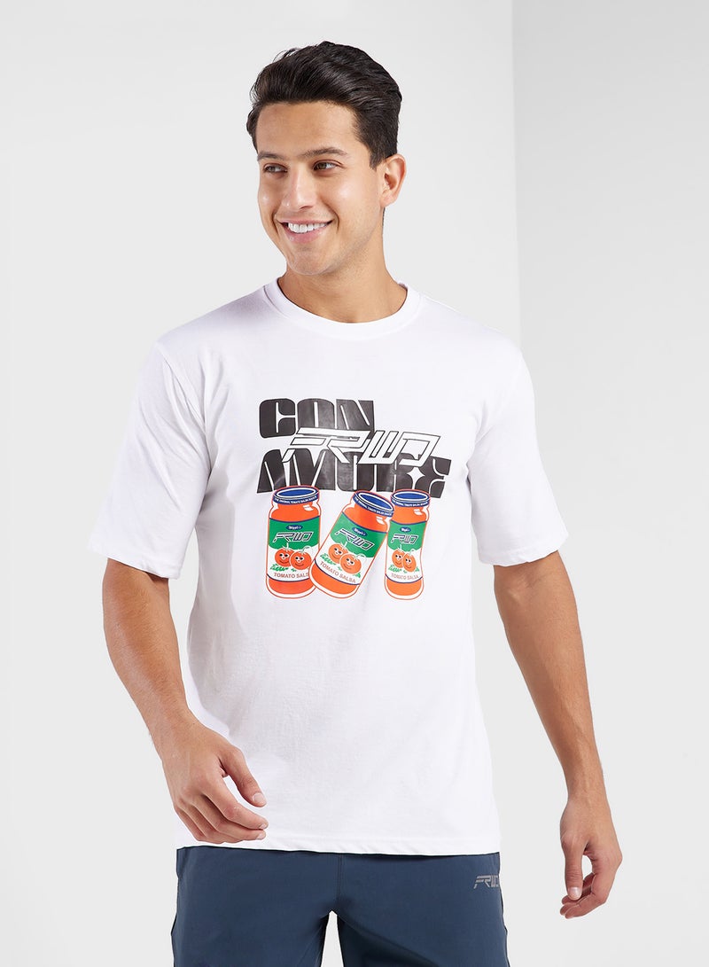 فورورد تيشيرت مطبوع كبير الحجم - Image 1