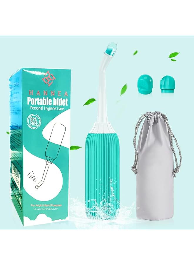 Hannea 500Ml Portable Bidet Jet Spray For Toilet Peri Bottle For Postpartum Care Retractable Handheld Travel Bidet With Bag 2 Nozzles Perineal Cleansing Childbirth Cleaner Outdoor Travel Essentials - Image 2