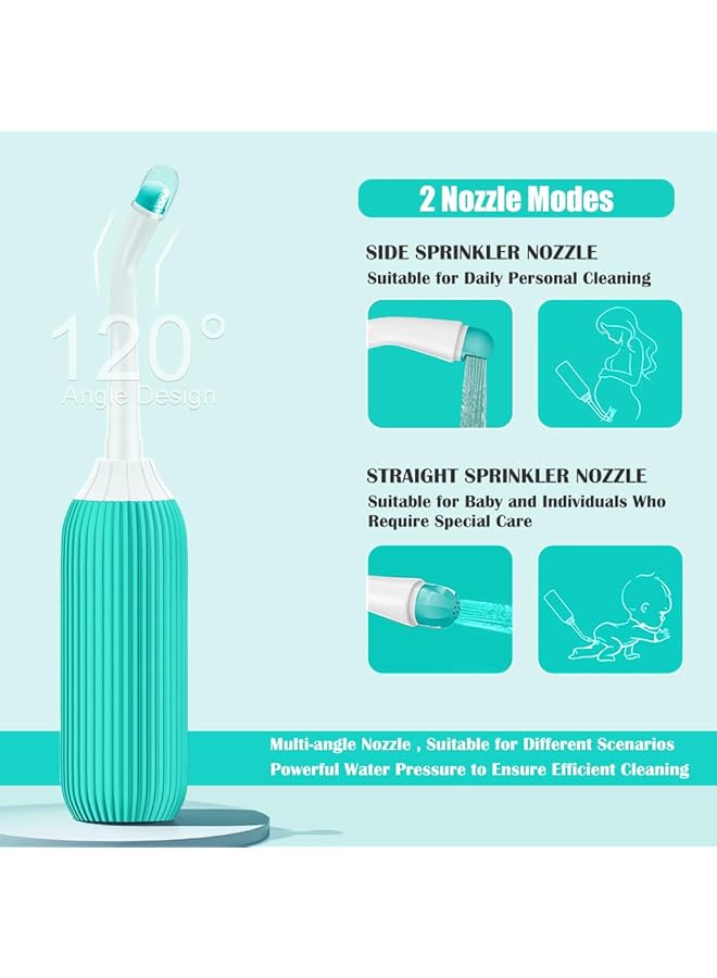 Hannea 500Ml Portable Bidet Jet Spray For Toilet Peri Bottle For Postpartum Care Retractable Handheld Travel Bidet With Bag 2 Nozzles Perineal Cleansing Childbirth Cleaner Outdoor Travel Essentials - Image 5