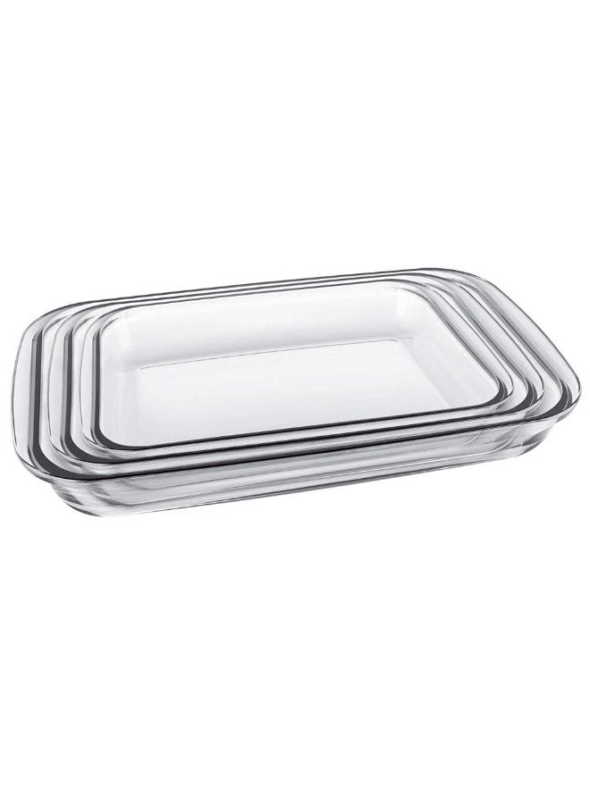 Generi طقم صوانٍ للخبز مكون من 3 قطع شفاف Small 1x1.6, Medium 1x2.2, Large 1x2.9لترات - Image 1