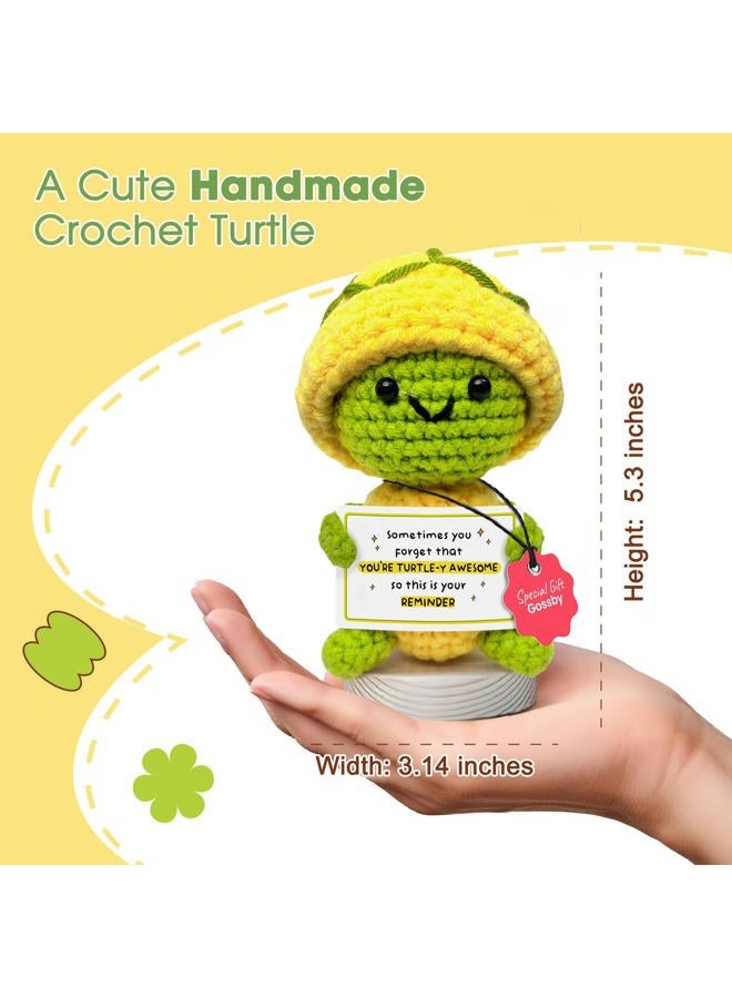Gossby Handmade Positive Turtle Crochet with Card - Emotional Gift for Women, Men (You Forget You're Turtle-y Awesome) - Image 3