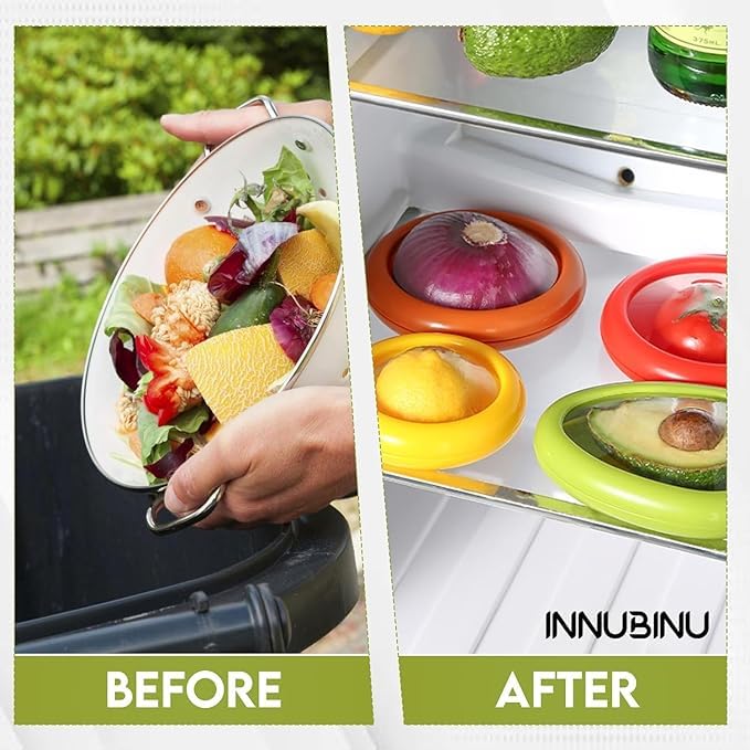 YESIKOM 4PCS Fruit and Vegetable Storage Containers For Refrigerator Reusable Food Containers Airtight Veggie Crisper Sealed Box Saver Fresh Keeper for Cut Lemon Sliced Onion - Image 5