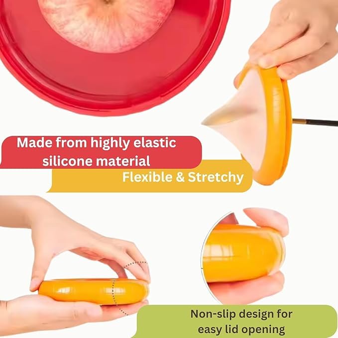 YESIKOM 4PCS Fruit and Vegetable Storage Containers For Refrigerator Reusable Food Containers Airtight Veggie Crisper Sealed Box Saver Fresh Keeper for Cut Lemon Sliced Onion - Image 3