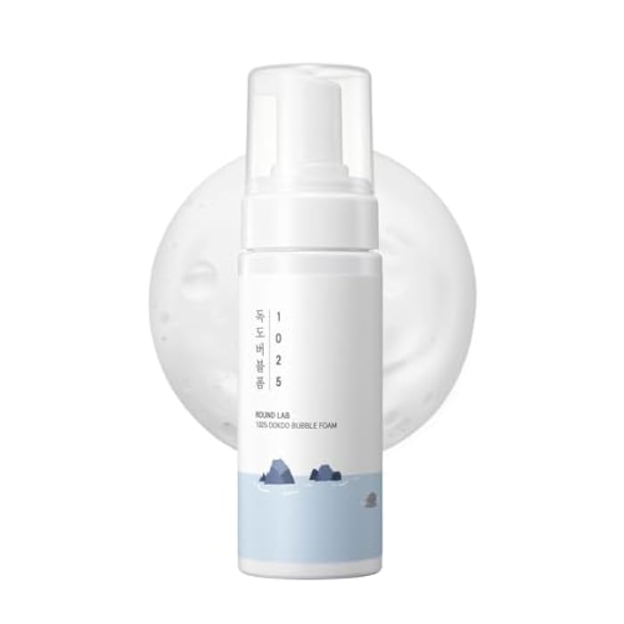 ROUND LAB 1025 Dokdo Bubble Foam Cleanser, Gentle Face Wash for Sensitive Skin, Low pH 5.5, Hydrating Korean Skincare, Soothing Panthenol & Deep Sea Water, Hypoallergenic, Fragrance-Free (5.07 Fl Oz) - Image 1