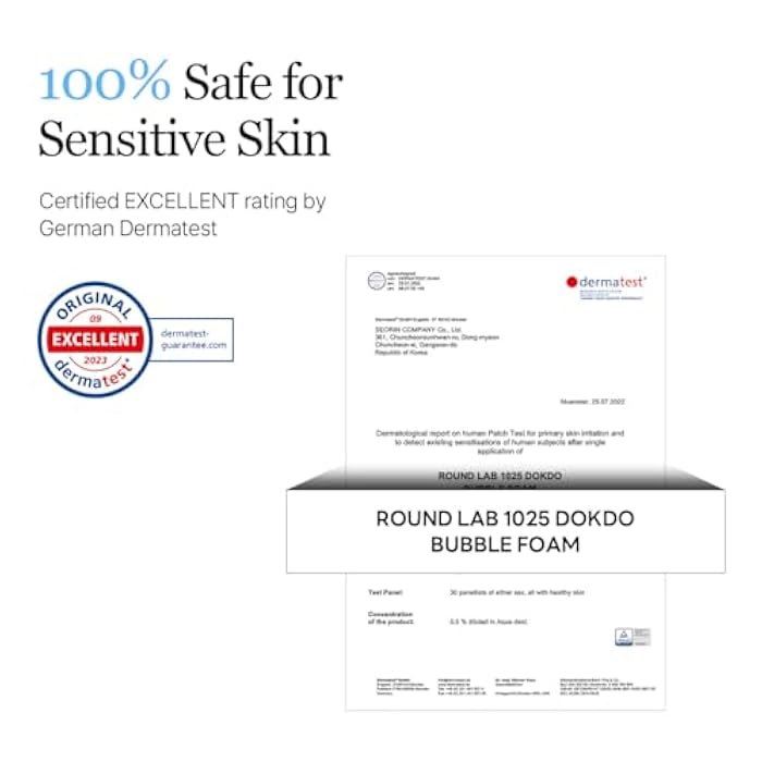 ROUND LAB 1025 Dokdo Bubble Foam Cleanser, Gentle Face Wash for Sensitive Skin, Low pH 5.5, Hydrating Korean Skincare, Soothing Panthenol & Deep Sea Water, Hypoallergenic, Fragrance-Free (5.07 Fl Oz) - Image 5