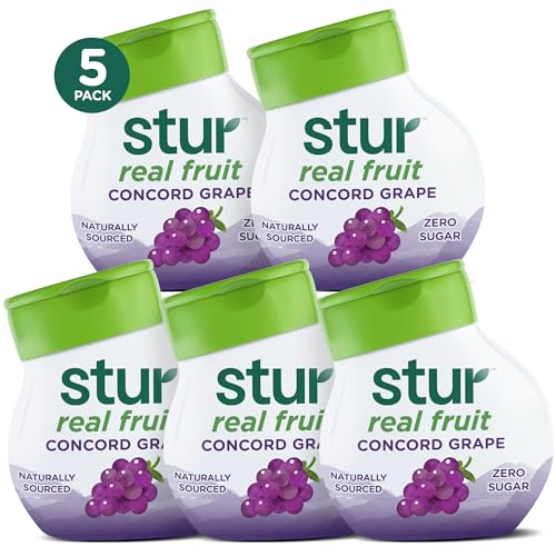 Stur Liquid Water Enhancer  Concord Grape  Naturally Sweetened  High in Vitamin C  Antioxidants  Sugar Free  Zero Calories  Keto  Vegan  5 Bottles Makes 120 Drinks - Image 1