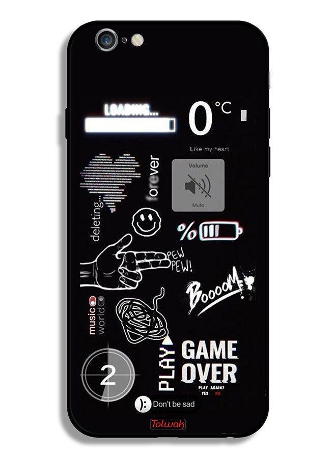 Tolwak جراب حماية لجهاز Apple iPhone 6/6s مطبوع عليه Game Over Pew Pew - Image 2