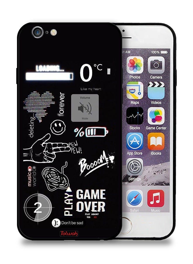 Tolwak جراب حماية لجهاز Apple iPhone 6/6s مطبوع عليه Game Over Pew Pew - Image 1