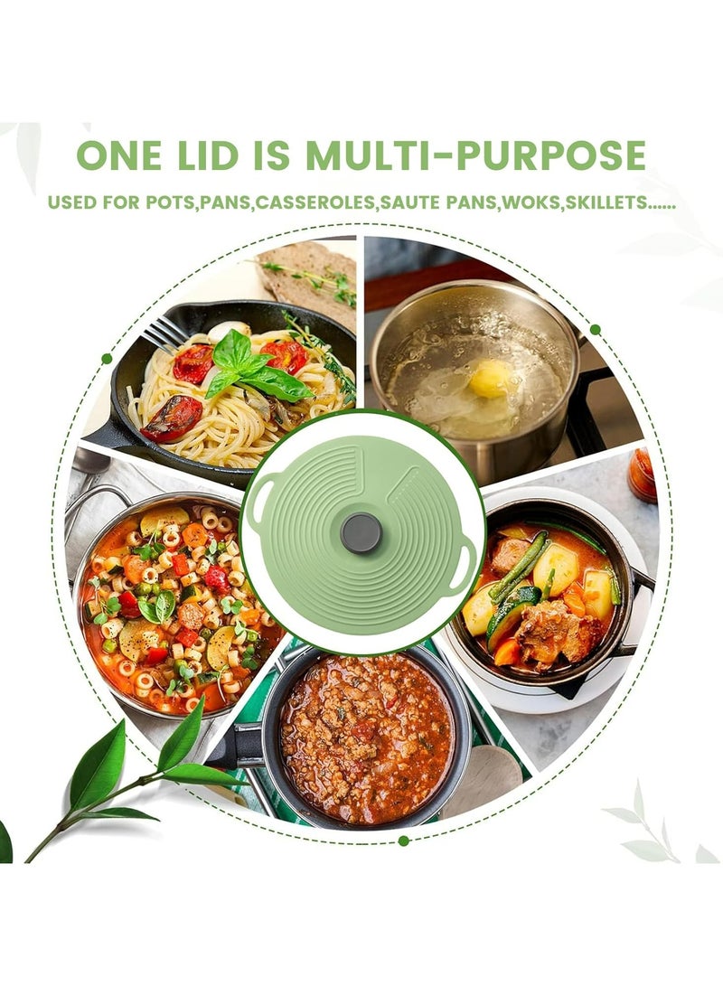 Universal Lid for Pots and Pans,5 Pack Silicone Lids, Microwave Splatter Cover, Reusable Heat Resistant, Food Suction Lids fits Cups, Bowls, Plates, Pots, Pans, Skillets, Stove Top, Oven,BPA, Pot Lid  - Image 5