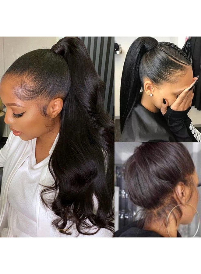 catti باروكة شعر بشري بدانتيل أمامي كامل بموجة 360 درجة للنساء ذوات البشرة السمراء باروكة شعر بشري بدانتيل أمامي عالي الدقة 360 درجة مسبقة النتف مع شعر أطفال باروكة شعر مموجة أمامية من الدانتيل بدون غراء (16 بوصة) - Image 1