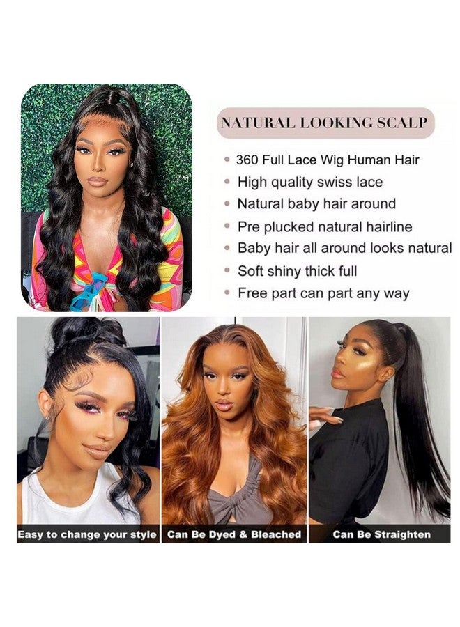 catti باروكة شعر بشري بدانتيل أمامي كامل بموجة 360 درجة للنساء ذوات البشرة السمراء باروكة شعر بشري بدانتيل أمامي عالي الدقة 360 درجة مسبقة النتف مع شعر أطفال باروكة شعر مموجة أمامية من الدانتيل بدون غراء (16 بوصة) - Image 5