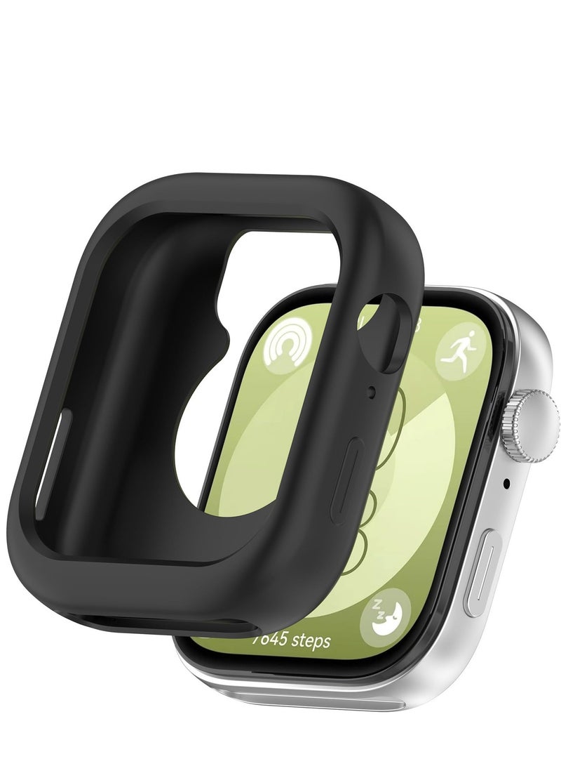 Case for Huawei Watch Fit 3 Soft TPU Shockproof Cover All-inclusive Screen Protector Protective Case for Huawei Watch Fit 3 (Black) - Image 1