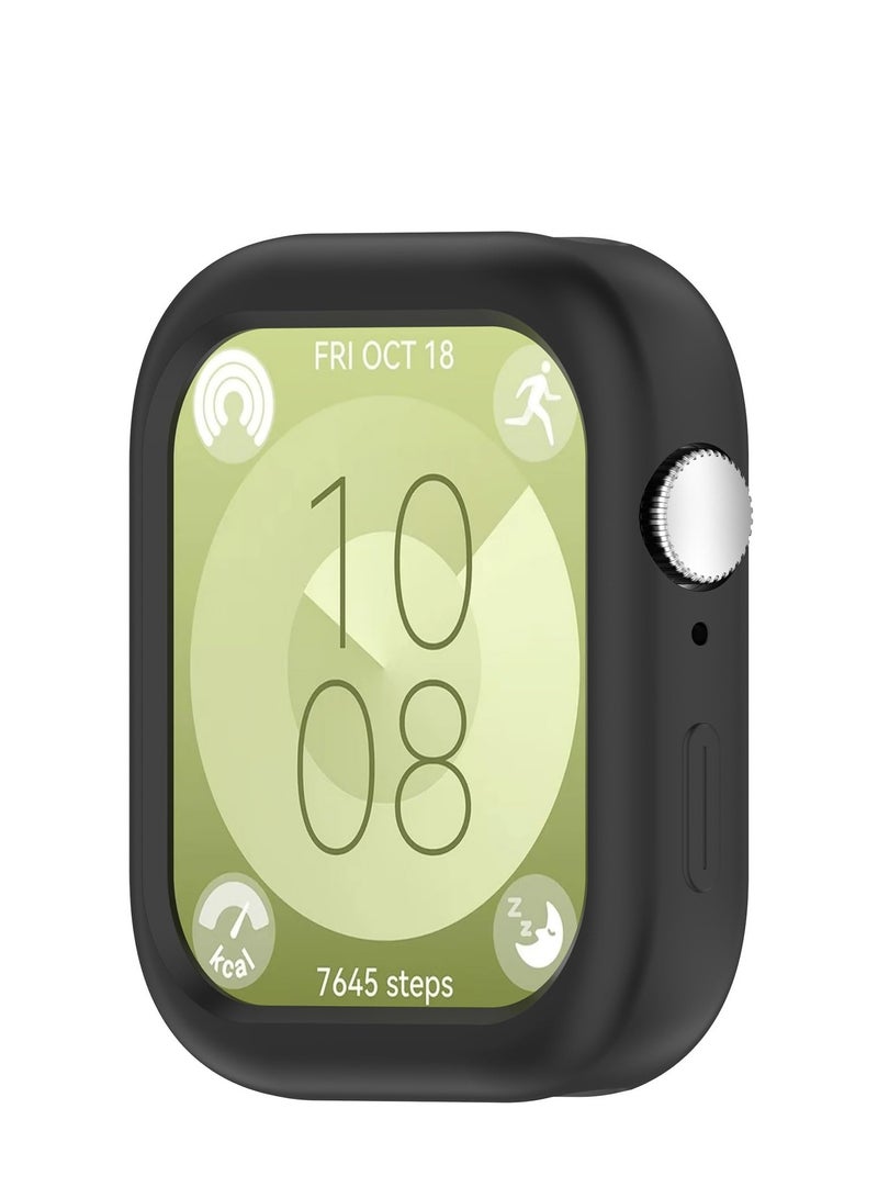 Case for Huawei Watch Fit 3 Soft TPU Shockproof Cover All-inclusive Screen Protector Protective Case for Huawei Watch Fit 3 (Black) - Image 2