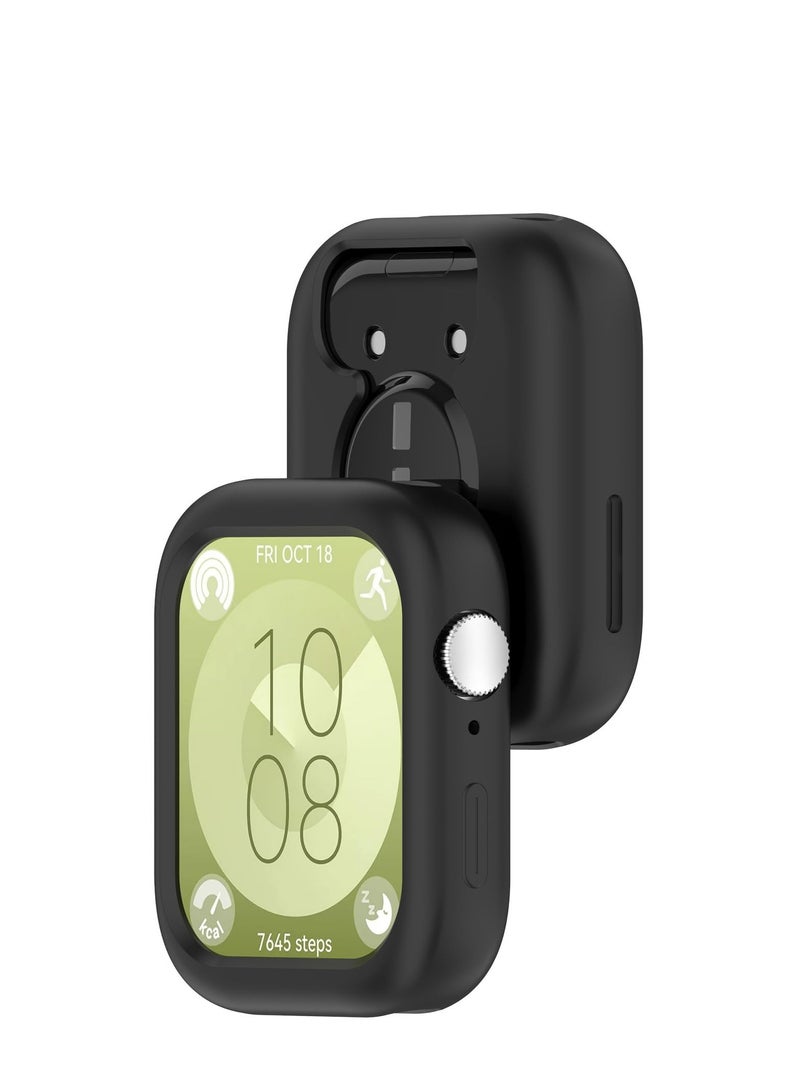 Case for Huawei Watch Fit 3 Soft TPU Shockproof Cover All-inclusive Screen Protector Protective Case for Huawei Watch Fit 3 (Black) - Image 3