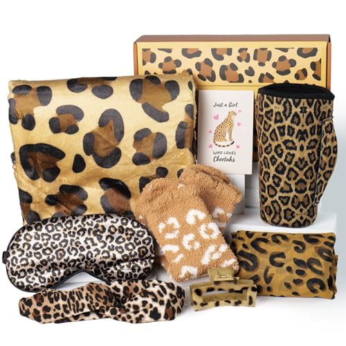 Ithmahco Cheetah Print Gifts for Women, Leopard Print Get Well Gifts for Women, Birthday Care Package Cheetah Gift Ideas for Woman Mom Friends, Self Care Leopard Gift Baskets for Valentines Day Galentines Day - Image 1