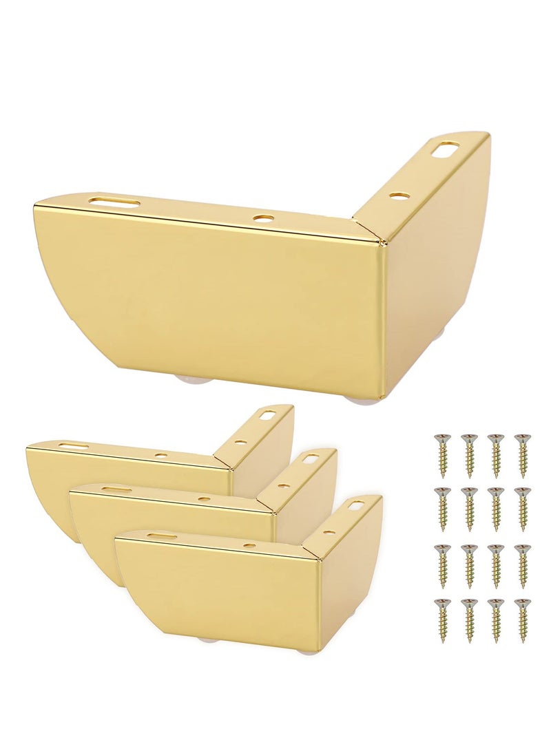 Generic Furniture Legs, Modern Metal Furniture Sofa Cabinet Feets - DIY Replacement Legs Set for Furniture Cabinet Foot Legs Sofa Bed Desk Table Feet Support, Gold (4 Pcs, 5.5CM/2 Inch )  - Image 1