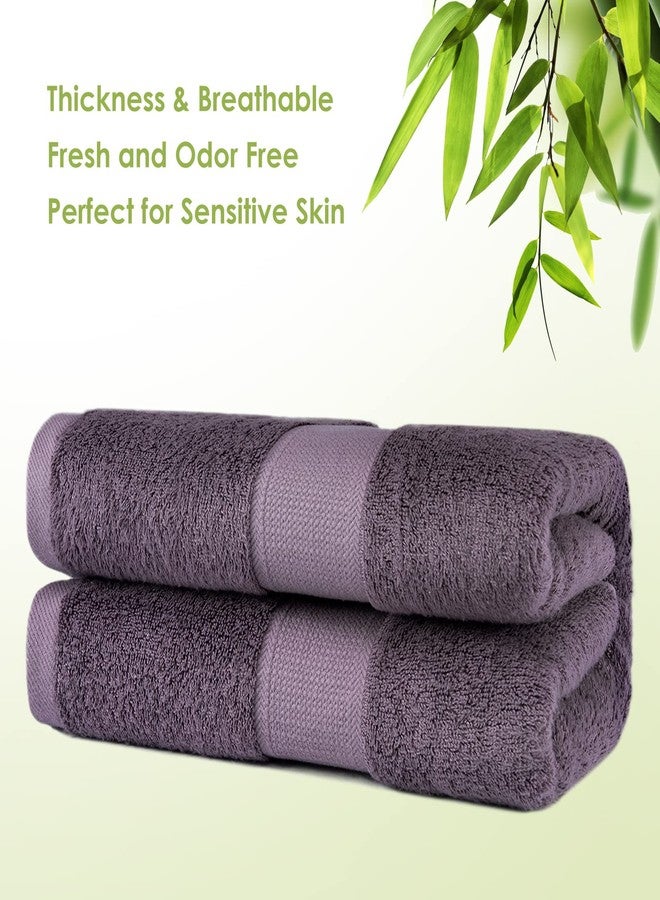 CANFOISON Extra Large Bath Towel Sheets for Body, Sensitive Skin, Adult Kids Baby Luxury Super Soft Highly Absorbent Oversized Towels 35" x 70" 1 Pack Lavender Purple - Image 2