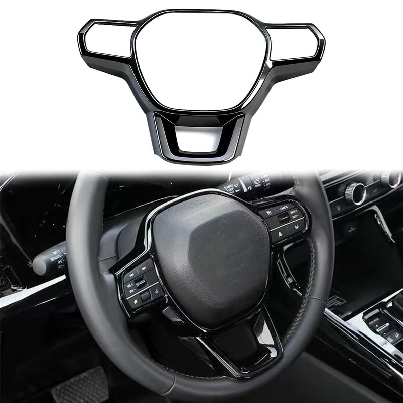 FQMY Steering Wheel Cover Trims for Honda Civic 2022-2026, for CRV CR-V Accord HR-V 2023 2024 2025 2026 Accessories Car Sporty Interior Decal (Black) - Image 1