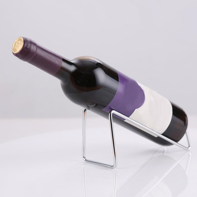 2Pcs Iron Wine Bottle Display Holder Storage Rack For Home Bar Cabinet Silver Rose Gold - Image 4