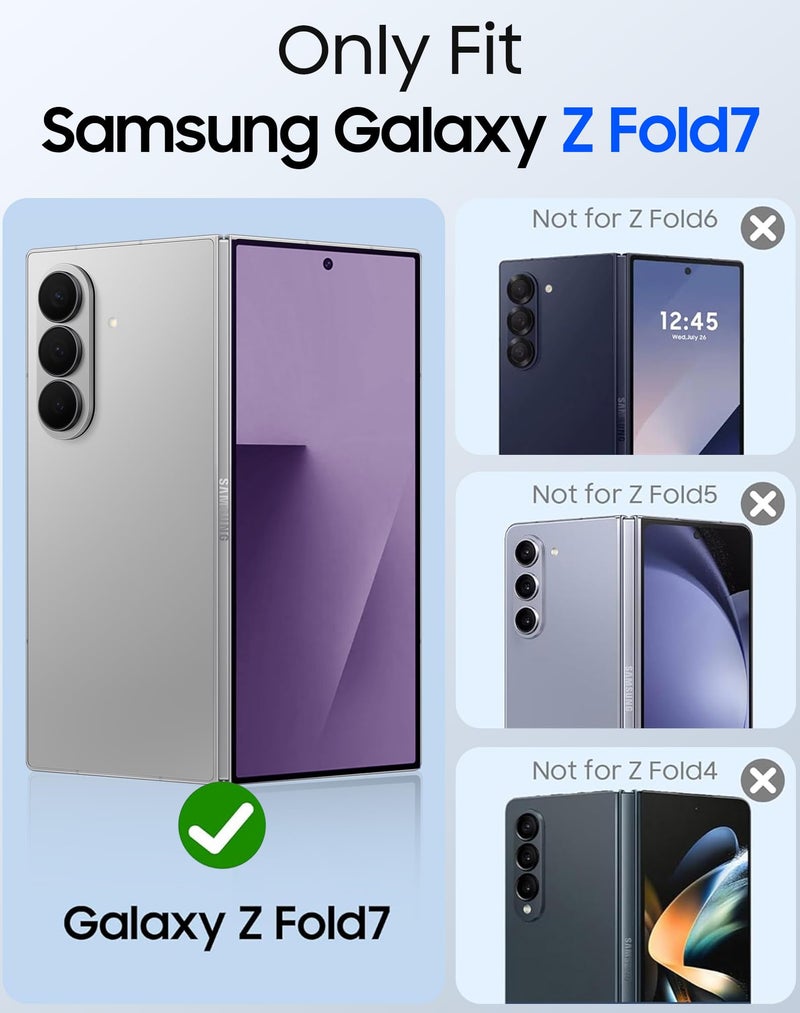 oupeigar for Samsung Galaxy Z Fold 7 Case with Screen Protector & Built-in Hinge Protection, Skin Feel Ultra Thin Stylish Translucent Matte PC, Wireless Charging Durable Shockproof Cover for Z Fold 7-Purple - Image 2