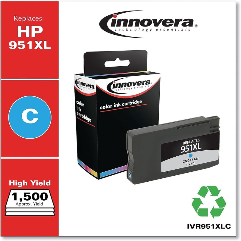 Innovera IVR951XLC 1500 PageYield Remanufactured HighYield Ink Replacement for 951XL CN046AN  Cyan - Image 2