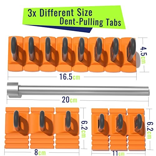 HiYi Car Dent Repair Tools Heavy Duty Paintless Repair Removal Tools Strong Dent Puller Handle Lifter Yellow Glue Tabs Powerful Body Repair Dent Remover Tool Kit for Car Dent Repair (Yellow) - Image 2