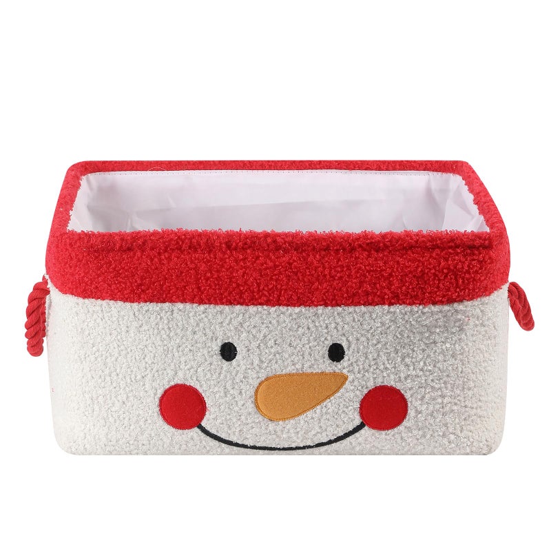 INough Christmas Gift Basket Large Red Collapsible Storage Basket with Handles Empty Holiday Basket for Gifts Blankets Baby Items and Home Christmas Decorations - Image 2