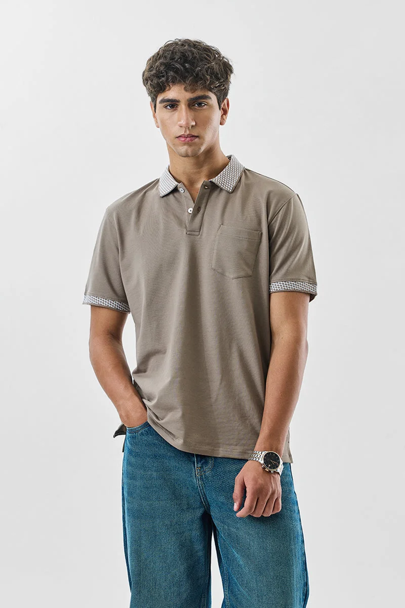 SNITCH Regular Fit Stretch Jacquard Polo T-Shirt