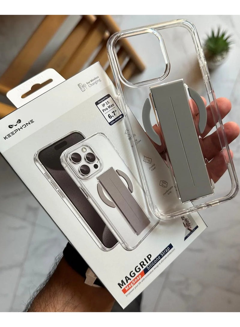 keenstone MagSafe Grip Case for iPhone 15 Pro Max - Full Protection, Anti-Yellowing Design, Screen & Camera Guard, Wireless Charging Compatible - Image 5