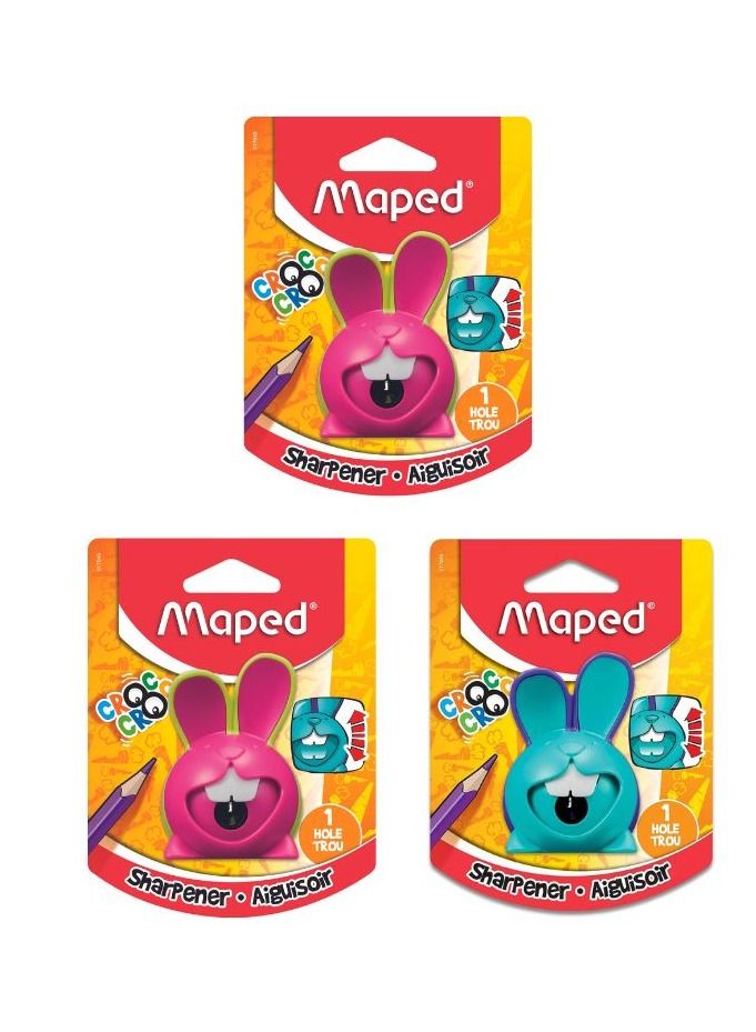 Maped 3-Piece Croc Croc One Hole Sharpener Multicolour - Image 1