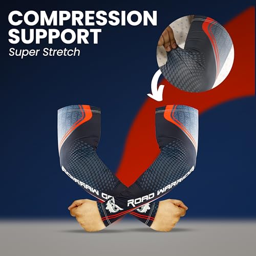 BADOWL ROAD WARRIOR Arm Sleeves – Cooling, Breathable, Quick-Dry Fabric, Non-Slip Elastic Fit, High Comfort, Ideal for Cycling, Running, Sports & Outdoor Activities - Image 5