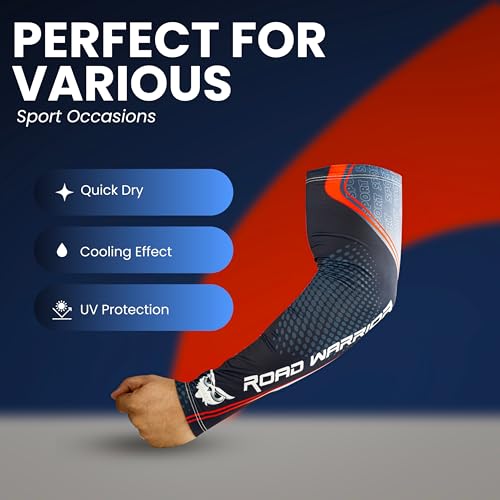 BADOWL ROAD WARRIOR Arm Sleeves – Cooling, Breathable, Quick-Dry Fabric, Non-Slip Elastic Fit, High Comfort, Ideal for Cycling, Running, Sports & Outdoor Activities - Image 3