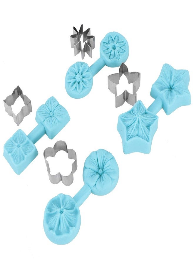 EBTOOLS Flower Silicone, 4 Sets Fondant Chocolate Silicone Baking with Cutter - Image 2