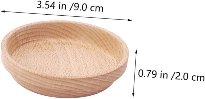 Luxshiny Beech Wood Pet Feeding Bowl Waterproof Oil-Resistant Small Animal Food Dish 9cm Diameter for Hamsters, Gerbils, and Small Pets - Image 2