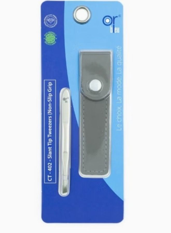 Slant Tip Tweezers (Non-Slip Grip)