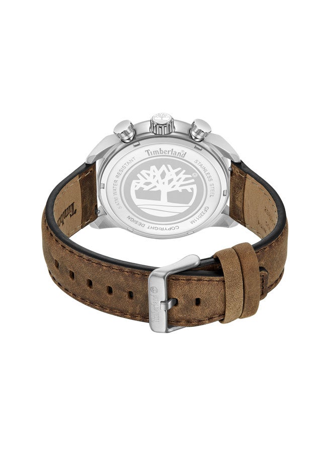 Timberland Men Henniker II Blue Dial Leather Strap Chronograph Watch 46mm - Image 3