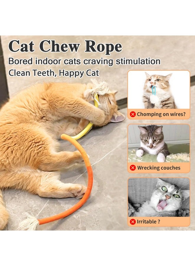 ريترو شاو حبل مضغ للقطط من ريترو شو، عبوة من 3 حبال عشبة النعناع البري للقطط الصغيرة داخل المنزل، لعبة تنظيف أسنان القطط الآمنة، لعبة تفاعلية لركل القطط 23.6 بوصة - Image 2