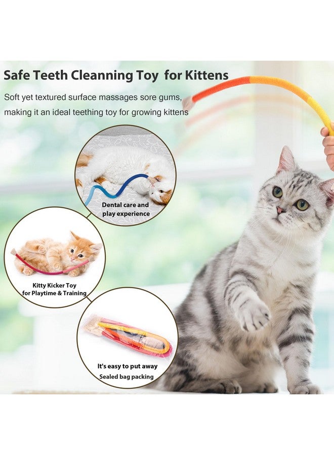 ريترو شاو حبل مضغ للقطط من ريترو شو، عبوة من 3 حبال عشبة النعناع البري للقطط الصغيرة داخل المنزل، لعبة تنظيف أسنان القطط الآمنة، لعبة تفاعلية لركل القطط 23.6 بوصة - Image 3