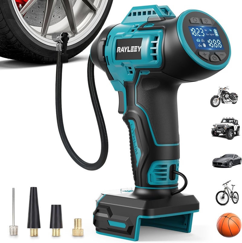 RAYLEEY Portable Tire Inflator Air Compressor - 160PSI Cordless Electric Pump with Digital Pressure Gauge - Image 1