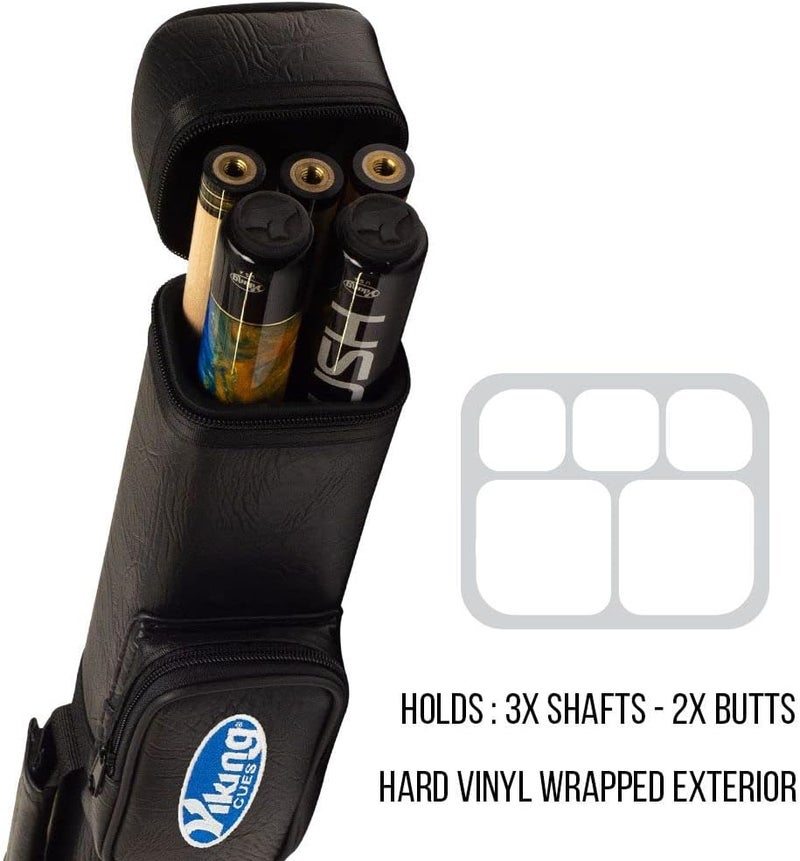 Viking Valhalla Hard Pool Cue Case, Hard Pool Stick Case with Shoulder Strap, Vinyl Shell and Felt Interior, Billiard Cue Case, Pool Cue Holder, Pool Table Accessories, Billiards Equipment - Image 2