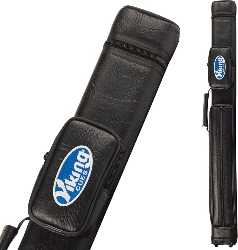 Viking Valhalla Hard Pool Cue Case, Hard Pool Stick Case with Shoulder Strap, Vinyl Shell and Felt Interior, Billiard Cue Case, Pool Cue Holder, Pool Table Accessories, Billiards Equipment - Image 1